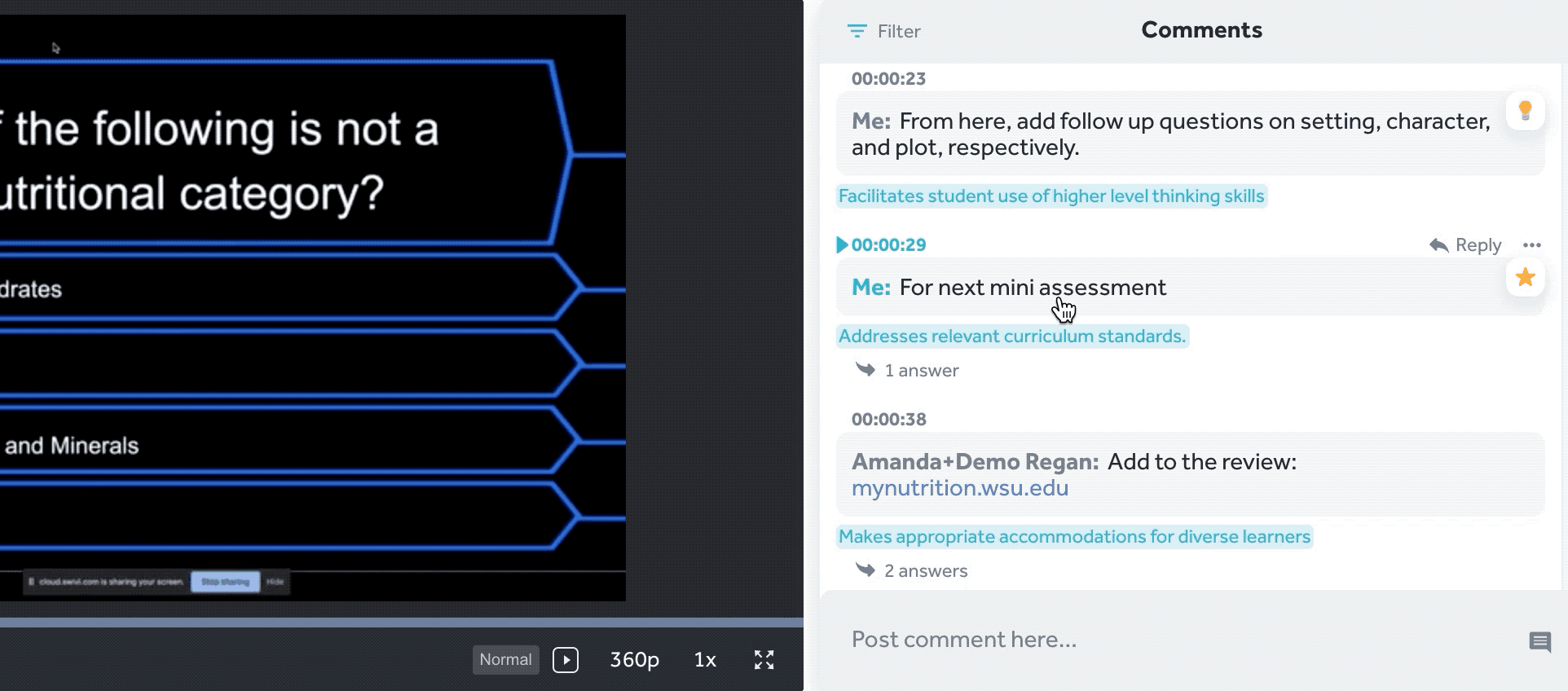 Comment, Rubric, Send to Thread Gif